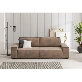 OTTO home Schlafsofa Cord 3-Sitzer Braun