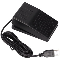 Annadue USB Einzel Fußschalter Aktion Schalter Tastaturpedal, Mechanischer USB Einzelpedalschalter, Programmierbare HID Computertastatur Maus mit 2 M Kabel.