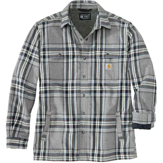 Carhartt Flannel-Sherpa, Hemd/Jacke - Grau/Dunkelgrau (Aph) - M