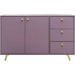 Albello Kommode Selly Kommode für das Schlafzimmer Kommode für das Wohnzimmer Rosa Pflaume 140x86x41 cm - Rosa, Violett