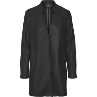 VERO MODA Damen Kurzmantel VMBrushedkatrine lange Damenjacke mit Stehkragen 10231027 Black Solid XS