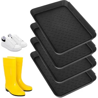 4 Set Schuhabtropfschale Schuhwanne Schuhmatte Abtropfmatte mit Erhöhtem