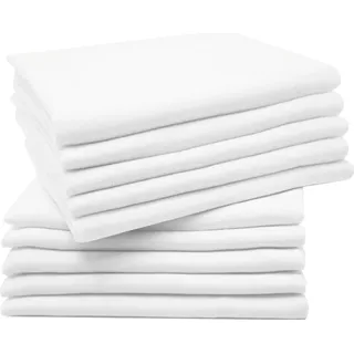 ZOLLNER 10er Set Musselin Spucktücher in 80x80 hygienisch, weiß