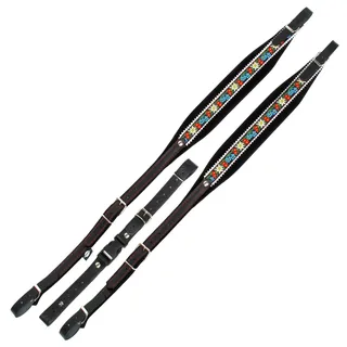 Alpenklang Harmonikariemen für 4-reihige Harmonikas edelweiß/schwarz (Längenverstellbar 97-104cm, Riemenbreite 7cm, Polsterung, edle Stickerei)
