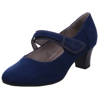 Jana Pumps mit Riemen Mary Jane Vegan, Blau 42 EU