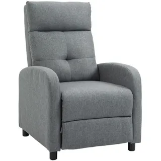 Homcom Relaxsessel, Fernsehsessel mit Liegefunktion, TV-Sessel mit Leinenoptik, Grau , Textil , 67x98x87 cm , Wohnzimmer, Sessel, Relaxsessel