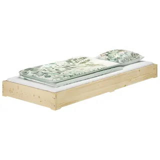 Funktionsbett Bettrahmen Fichte 80x200 Gästebett Bodenbett mit wählbarem Zubehör V-60.69-08 - Naturbelassen