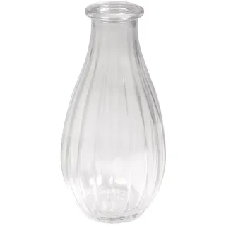 Rayher Glasvase, Höhe 14 cm, 7 cm ø, bauchig, mit Streifen, Blumenvase, Deko Vase, zum Verzieren, 56812000
