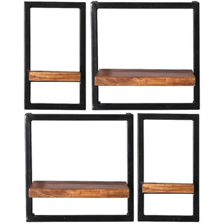 SIT Möbel Akko Wandregal 60 x 25 x 75 cm Schwarz