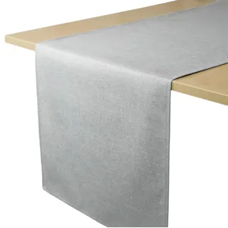 Decomira Tischläufer wasserabweisend Leinen-Optik - Fleckschutz, abwaschbar - Als Garten-Tischdecke Outdoor für Esstisch - Grau - 30x260 cm