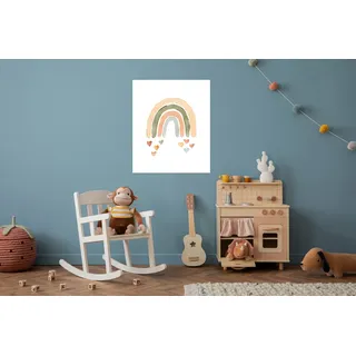Lüttenhütt Bild mit Rahmen "oder Poster, Bunter Regenbogen mit Herzen" Fantasy  Herz  Herzen  Regenbogen 1 Stk. tlg. HD Premium Druck, farbe bild(er): bunt
