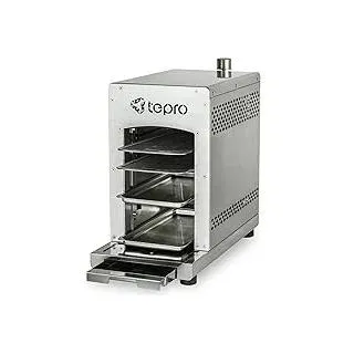 tepro Steakgrill Toronto, Keramikgrill-Infrarot Brenner / Gasgrill mit 3 kW Leistung, max. 800 Grad Gas, Piezozündung, Maße ca. 23 x 56 x 40,5 cm, Silber