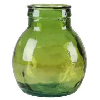NATURAL LIVING VASE Louise 4L SMARAGDGRÜN RECYCELTES Glas Durchmesser 20CM X H24CM