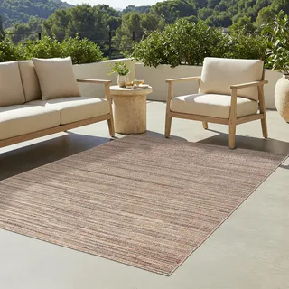 Tapiso Teppich YUCANA Outdoor Beige Balkon UV-beständig 120 x 170 cm - Beige