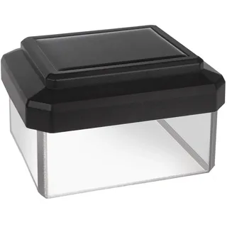 Green Blue LED Solarlampe für Zaunpfähle schwarz 60x40 mm inkl. Akku mit Dämmerungssensor