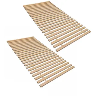 Madera Möbel MaDeRa XXL Rollrost mit 23 stabilen Leisten aus Buchenholz Set 2x 70 x 200 cm