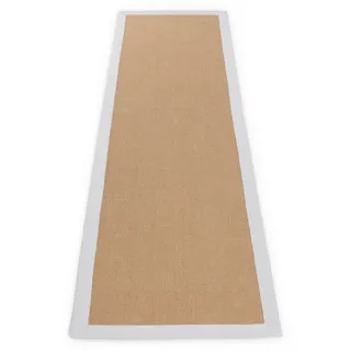 carpetfine Sisal Sisalteppich 70 x 200 cm Weiß