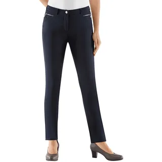 Thermohose STEHMANN, Damen, Gr. 19, Kurzgrößen, blau (marine), 76% Viskose, 21% Polyamid, 3% Elasthan, unifarben, lang, Hosen Thermohose