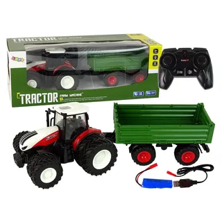 RC Traktor mit Anhänger 1:24 Rot Grün