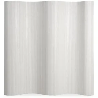 Homestyle4u Paravent 250/200 cm Weiß Raumteiler Bambus , Naturmaterialen , 250x195x1 cm , Wohnzimmer, Raumteiler, Paravents