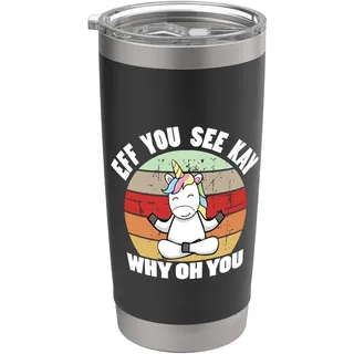 Eff You See Kay Why Oh You Einhorn Doppelwandiger Edelstahl-Thermobecher