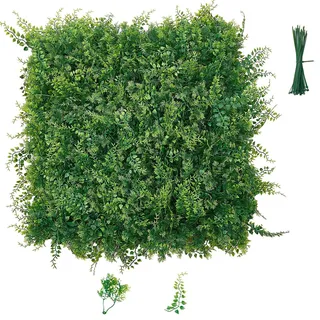 Künstliche Hecke Pflanzenwand - 12er Set 50 x 50 cm Paneele - PE-Kunststoff - Sichtschutz & Windschutz - Balkonverkleidung, Garten & Hinterhof - Hochzeiten & Außenbereich - Grün
