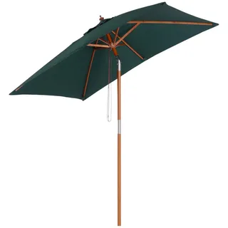 Outsunny Sonnenschirm, Holz, Bambus, Polyester, Grün , 150x200 cm , Sonnenschutz, Sonnenschirme