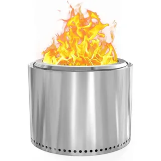 Feuerschalen, Feuerschale Camping Edelstahl, Rauchfreie Feuerschale ? 48,5 x 37 cm, Feuerstelle Outdoor mit Tragbarer Tragetasche für den Garten, Terrasse und Balkon