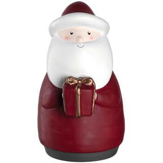 Leonardo Natale Weihnachtsmann 1 Stück, Weihnachts-Figur mit Geschenk Xmas, festliches Geschenk, Weihnachtsdekoration, rot gold weiß, 27 cm, 034861