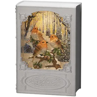 Konstsmide 4285-200 LED-Laterne Vögel Warmweiß LED Weiß mit Wasser gefüllt, Timer