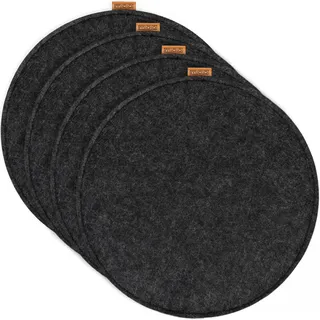 MIQIO 4 er Set Sitzkissen 4 Sitzauflage mit Antirutschnoppen Ø 35 cm