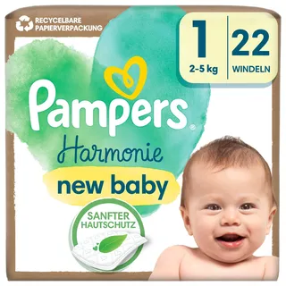 Pampers Harmonie Windeln Größe 1, 22 Windeln, 2kg-5kg