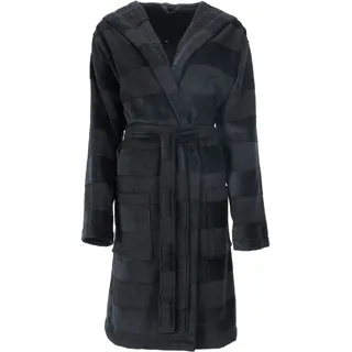 VOSSEN Unisex-Bademantel VOSSEN "Santiago, ideal für Sauna & Spa, Hotelbademantel, Morgenmantel" Gr. XS, schwarz, L:109cm, Webfrottier, Hausmäntel