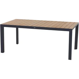 Siena Garden Silva Gartentisch 180 x 100 x 74 cm Anthrazit/Teak