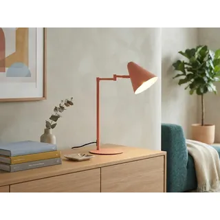 Retro LED Schreibtischlampe Apricot mit Schwenkarm große Nachttischlampe dimmbar