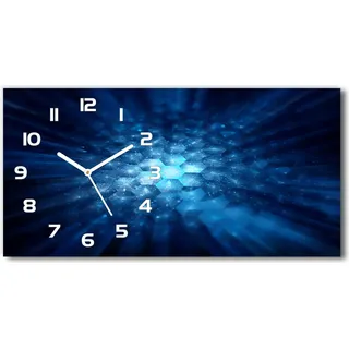 Wanduhr aus Glas – 60x30 cm - Glasbild - Glasuhr - Gehärtetes Glas - weisse-zeiger - Crystals - Weiß