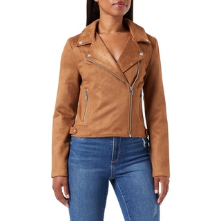 VERO MODA Damen VMJOSE AW23 Short Faux Suede Jacket NOOS Jacke, Cognac, S