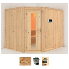 Bild von Sauna »Marit«, (Set), 9-kW-Ofen mit externer Steuerung beige
