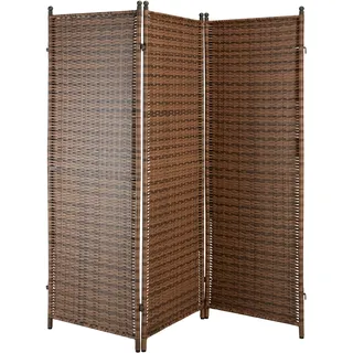 Paravent MERXX "Paravent Geflecht, TOPSELLER", braun (hellbraun), B:183cm H:182cm, Geflecht Rattan, Kunststoff, Stellwände, Paravent, Topseller