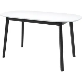 Masseno ESSTISCH VITO S 150 cm - 190 cm / 80 cm x 77 cm Ausziehbar Esszimmertisch, Küchentisch, Ovaler Tisch, Modern Design - Weiß