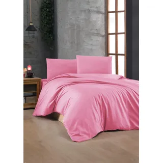 L'Essentiel Linge de Maison, Hochwertiges Ranforce XXL Bettwäsche Set (1 Stück), 155 x 220 cm, 100% Baumwolle, 117 gr/m2, Kissenbezug 80 x 80 cm, Maschinenwaschbar bei 40 °C, Rosa, Elegant & Komfortabel. - Rosa