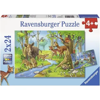 2 x 24 Teile Ravensburger Kinder Puzzle Tiere des Waldes 09117