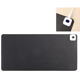 LANMOU Beheizte Mauspad mit 6 Heizstufen, Timer, Schwarz | 52 x 26cm Beheizte Schreibtischunterlage, PU-Leder, Touch-Steuerung für Laptop, PC, Büro