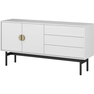 Selsey TV Schrank Board Sideboard Fernsehtisch Fernsehschrank 154 cm Schubladen Weiß, Stoon