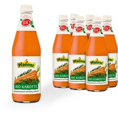 Pfanner Bio Karottensaft 500ml im 6er Pack – Ausgewählte, feldfrische Möhren schonend gepresst und unfiltriert für einen frischen und naturbelassenen Geschmack, mit Honig verfeinert (6 x 500 ml)