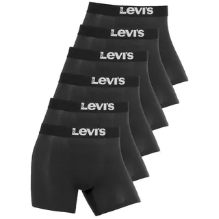 Levi's Levi's® Boxershorts »Levi's Men Solid Badic Boxer 6er Pack«, (Packung, 6er-Pack), mit breitem Logobund schwarz