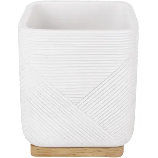 KLEINE WOLKE Zahnputzbecher Crossover, Accessoires, Farbe Weiss, Material: Polyresin, Bambus