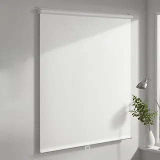 Joydeco Verdunklungsrollo Klemmfix ohne Bohren (Weiß, 45x100 cm) – Thermorollo mit 100% Sichtschutz & Sonnenschutz, kabellos & abnehmbar, Rollos Für Fenster im Schlafzimmer und Wohnzimmer