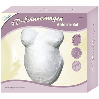 Mammut Spiel & Geschenk 129018 - 3D Erinnerungen Gipsabform Set, Abdruck, Babybauch, Komplettset mit 5 Gipsbinden und 1 Vaseline, Kreativset für werdende Eltern, 6 Stück (1er Pack)