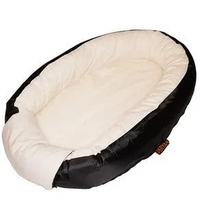 Deryan Babynest Hochwertig - Nestchen Baby - Babynestchen Neugeborene Set - Multifunktional One Size - 83x53x12cm - Baby Nestchen Junge & Mädchen (Schwarz/Creme)